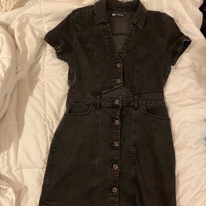 Zara denim cutout dress